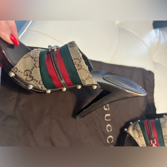 GUCCI GG Monogram web Horsebit Heel - Picture 14 of 15